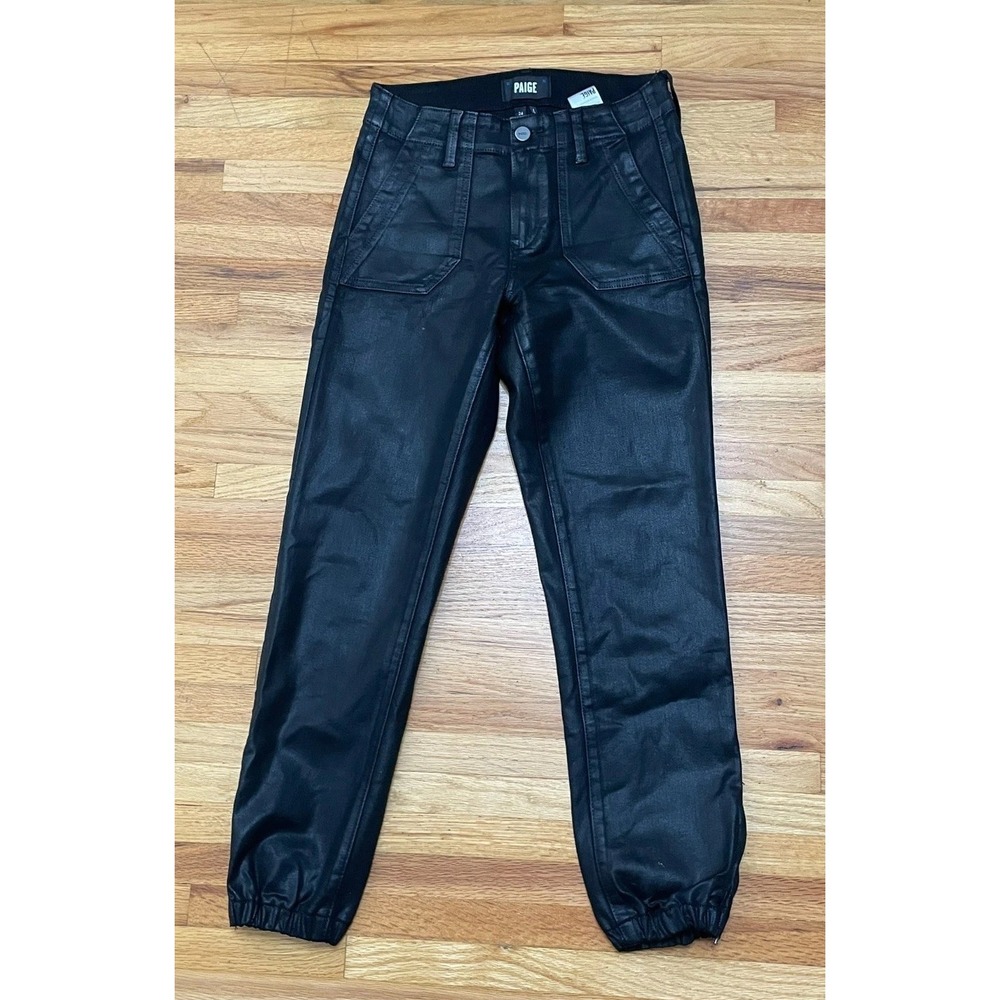 Paige Mayslie Women's 24‎ Black Pant Rayon Jogger Ankle Straight Comfort Stretch